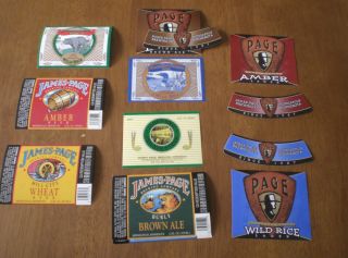 9 Page Beer Bottle Labels - James Page Brewing Co.  Minneapolis Minn.  - Different