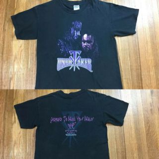 Vintage 90s Wwf Undertaker T Shirt Sz Large Double Sided Wrestling Graphic