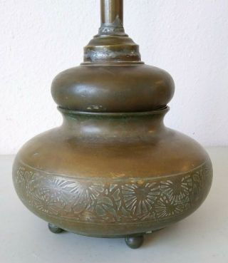 VTG BRONZE LAMP BASE SIGNED TIFFANY STUDIOS YORK D890 WITH T AND CO SYMBOL 2