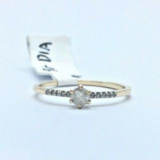 Vintage 9carat Yellow Gold Diamond Solitaire Engagement Ring - Size P 1/2