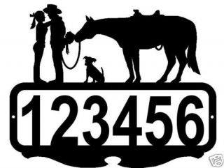 Custom Name Address Sign Cowboy Cowgirl Horse Dog Western Metal Art Home Decor