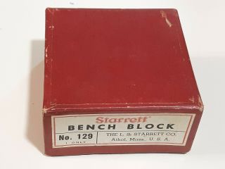 Vintage L.  S.  Starrett Co.  Machinist No.  129 Bench Block Work Hold Nos (?) W/box