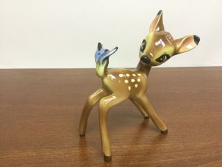 Vintage Disney Bambi With Butterfly Ceramic Figurine,  Evan K.  Shaw,  Rare?