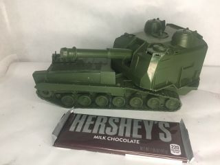 Vintage Army Man Tank Green Military Plastic Toy 9.  5”x5x4