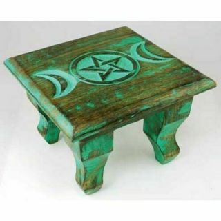 Triple Moon Altar Table 6 " X 6 " Wicca Pagan Magick Ritual Ceremonial Lunar Mini