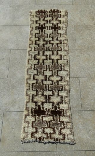 Vintage Moroccan Azilal Rug Handmade Old Beni Ourain Carpet Berber 7 