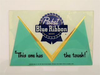 Rare Vintage Beeco Pabst Blue Ribbon Beer Glass Mirror - R - 617