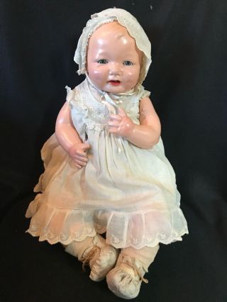 Bubbles Effanbee Baby Doll 25 " 1924 With Tagged Outfit & Effanbee Pin
