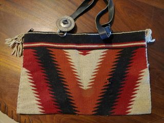 Vintage Navajo Hand Woven Wool Lg Hand Bag 20 " X13 "