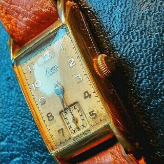 VINTAGE WATCH LANCO GOLD FILLED TRENCH WATCH CIRCA 30 - 40S IN COND 2