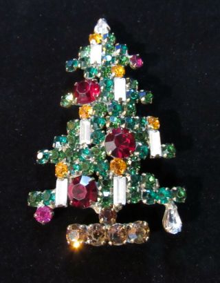 Vintage Weiss 6 Candle Christmas Tree Pin