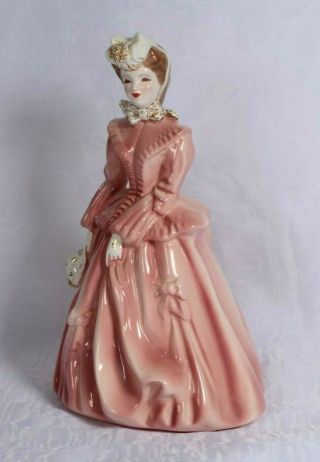 Vintage Florence Ceramics Figurine " Sarah " Woman In Pink Dress 8 "