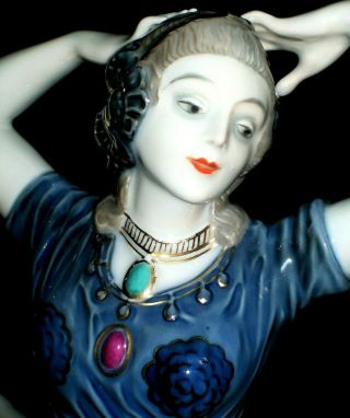 Antique German Rosenthal Art Deco Holzer Defanti Lady Dancer Porcelain Figurine