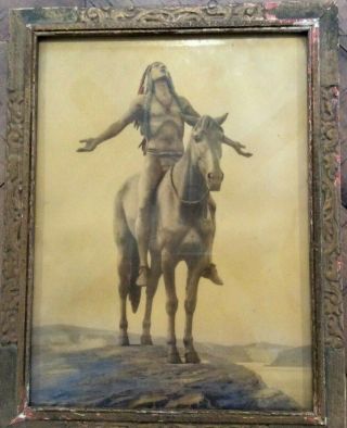 Vintage John Drescher " Appeal To The Great Spirit " Native American Framed Print