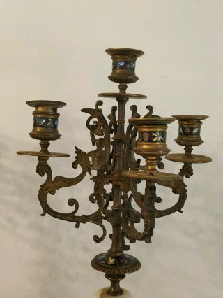 Antique Ornate Victorian Gothic Brass Bronze Candelabra Candlesticks 19 