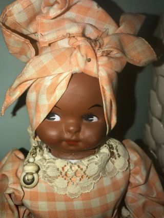 Vintage Black Americana Mammy Doll 12 " Handmade Folk Art