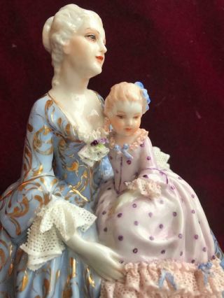 Vintage Luigi Fabris Italy Porcelain Mother & Child Maternity Figurine Rare