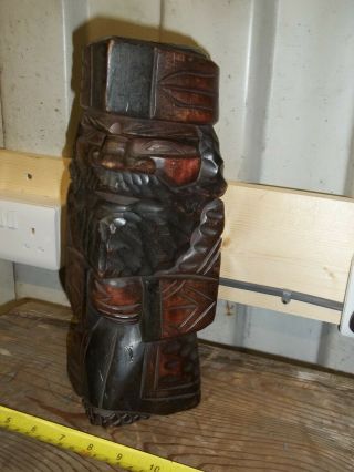 Large Vintage Japanese Hand Made Wood Totem