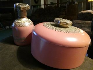 Vintage Avon Unforgettable Beauty Dust Powder Box Container And Cologne Spray