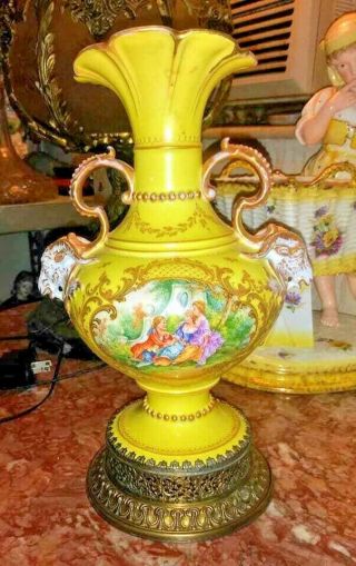 Vintage French Sevres Porcelain And Bronze Urn.