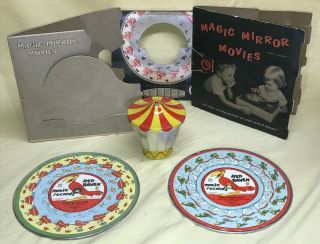 Vintage Set Of 2 Classic Red Raven Records W/ Sleeves And Magic Mirror Carousel