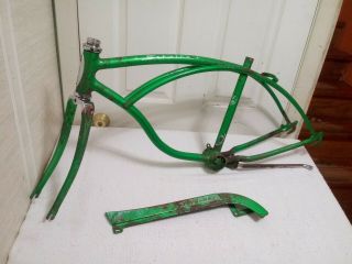 Vintage 1965 Schwinn Stingray Deluxe Lime Green 3 Speed Frame Fork Chain Guard