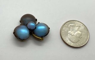 Fine Antique Victorian Saphiret Glass Gold Filled Brooch Pin