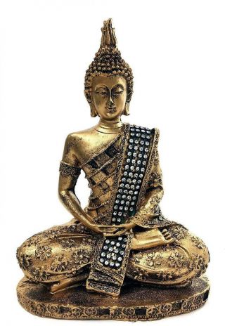Bellaa 28526 Thai Buddha Statue Meditating Peace Harmony 8 Inch