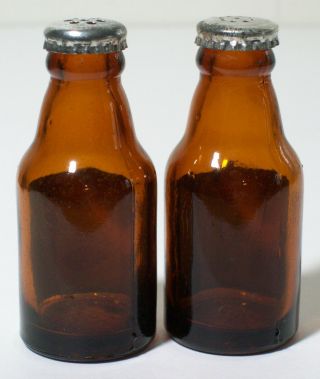 Fort Pitt Special Beer Salt & Pepper Mini Bottles Shakers Set Orignal Box S & P 3