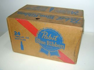 Vintage Pabst Blue Ribbon 24 Beer Bottle Carton Case Carrier Long Neck