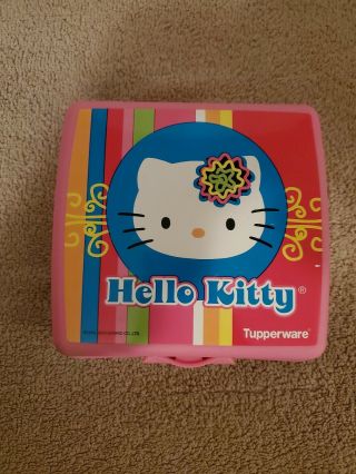 Tupperware Hello Kitty Pink Sandwich Keeper Square Container 3752