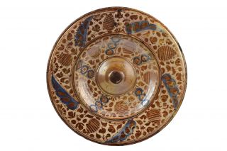 16th Century Hispano Moresque Charger In Copper Luster & Blue