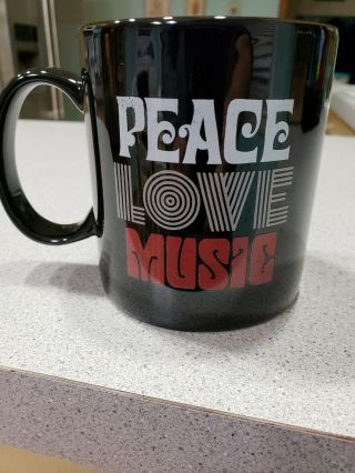Peace Love Music Life Is Good Home Black Red White Coffee Mug