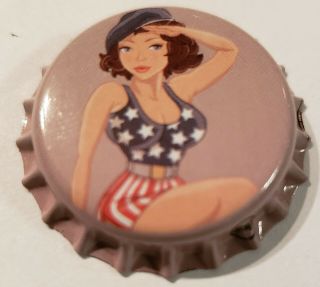 100 Home Brew Beer Bottle Crown Caps American Pinup Girl Patriotic Usa