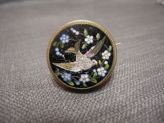 Antique Micro Mosaic Pin Brooch