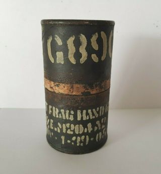 Vintage Army Hand Grenade Mk 2 Hardpaper/box Cont.  M41a1 Round Empty Box