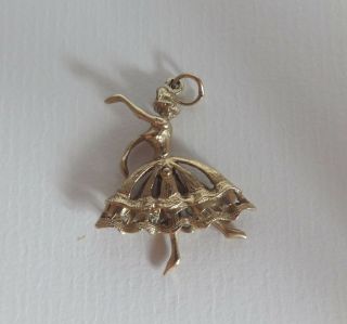 Vintage H/m 9ct Gold Charm Ballet Dancer With Moving Legs