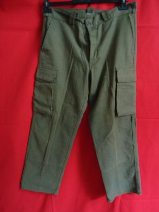 Portugal Portuguese Army Military Green Trousers Pants Waiste 91cm