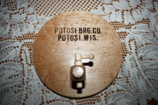 Potosi Beer Wooden Plaque Shaped To Look Like The End Of A Beer Barrel With Tap