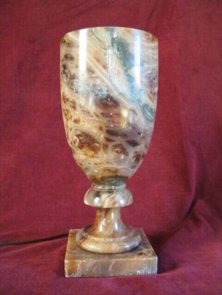 Antique Art Deco Alabaster Stem Footed Urn Table Lamp In