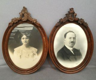 Big Antique French Wood Picture Frames Early 1900 