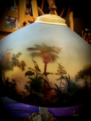 Antique Pittsburgh reverse painted lamp 2