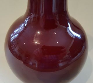 Chinese export red sang de boeuf glaze vintage pre Victorian oriental vase 3