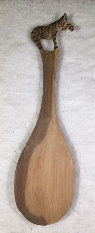 Zebra Spoon Wood Hand Carved Large African Animal Serving Wooden Utensil