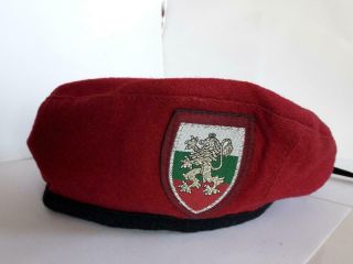 Bulgaria Bulgarian Military Special Forces Uniform Forage Hat Cap Red Barrette