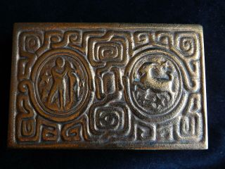 Tiffany Studios 810 Zodiac Pattern Cast Gilt Bronze Hinged Lid Box No R