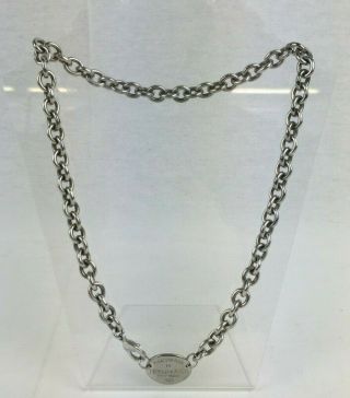 Vintage Solid Sterling Silver 925 Please Return To Tiffany & Co Chain Necklace