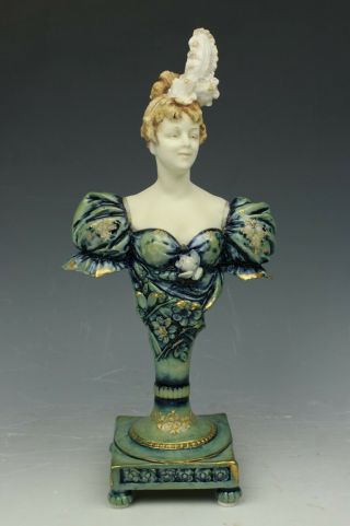 Antique Amphora Turn Teplitz Rstk Figurine 1119 " Bust Of Lady " Worldwide