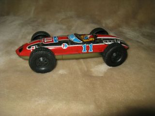Vintage Tin Lithographed Toy Indy Race Car 11 Union 76 Oil Made Japan 6 - 3/4 "