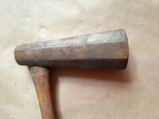 Vintage Octagon 3 lb Sledge Hammer Tool 8 Sided Wood handle 2